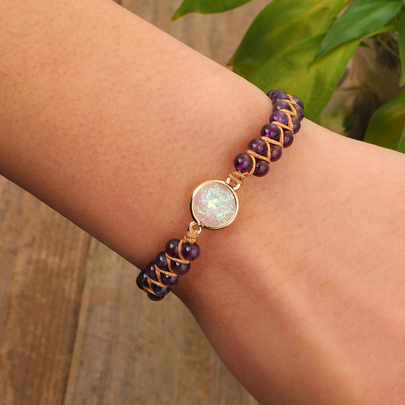Wholesale Amethyst Opal Double Layer Yoga Bracelet